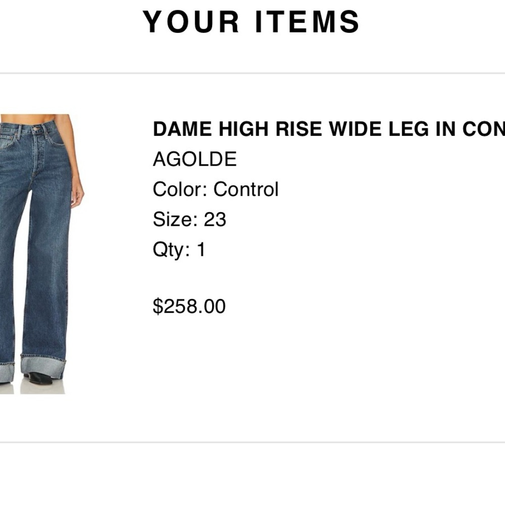 AGOLDE Women's High Rise Wide Leg Jeans - Control